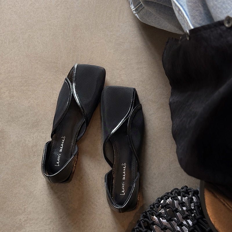 Karin Luna In Stock Spot Goods  Square Toe Mesh Sandals