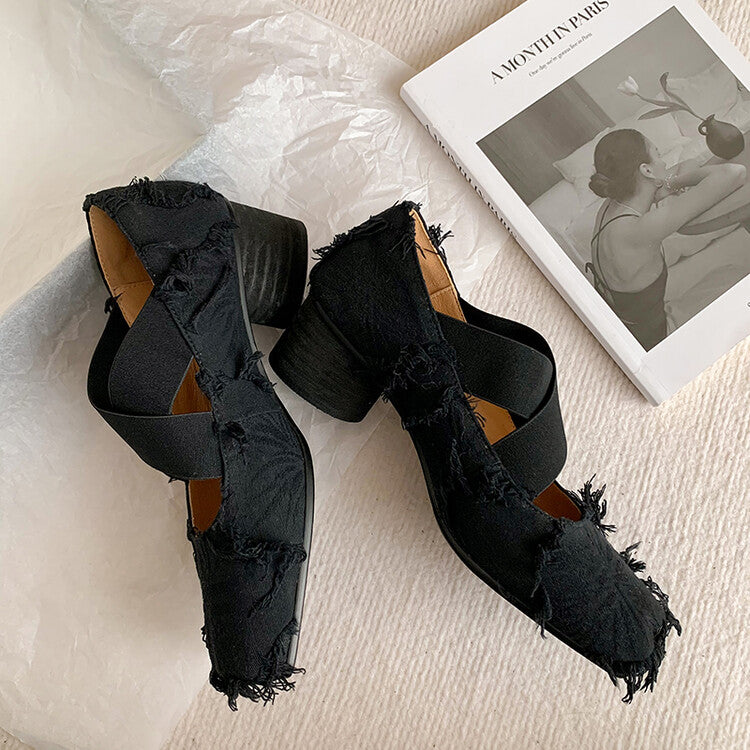 Karin Luna Chinese Pop is the Top Flow~ Orchid Pavilion Preface  New Chinese Style National Aesthetics Retro Cross Strap Mary Jane Shoes