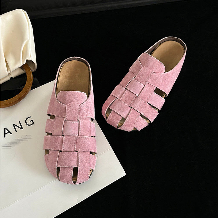 Karin Luna Full Layer Inside and Out~Basic Versatile Perforated Round Toe Birkenstock Slippers