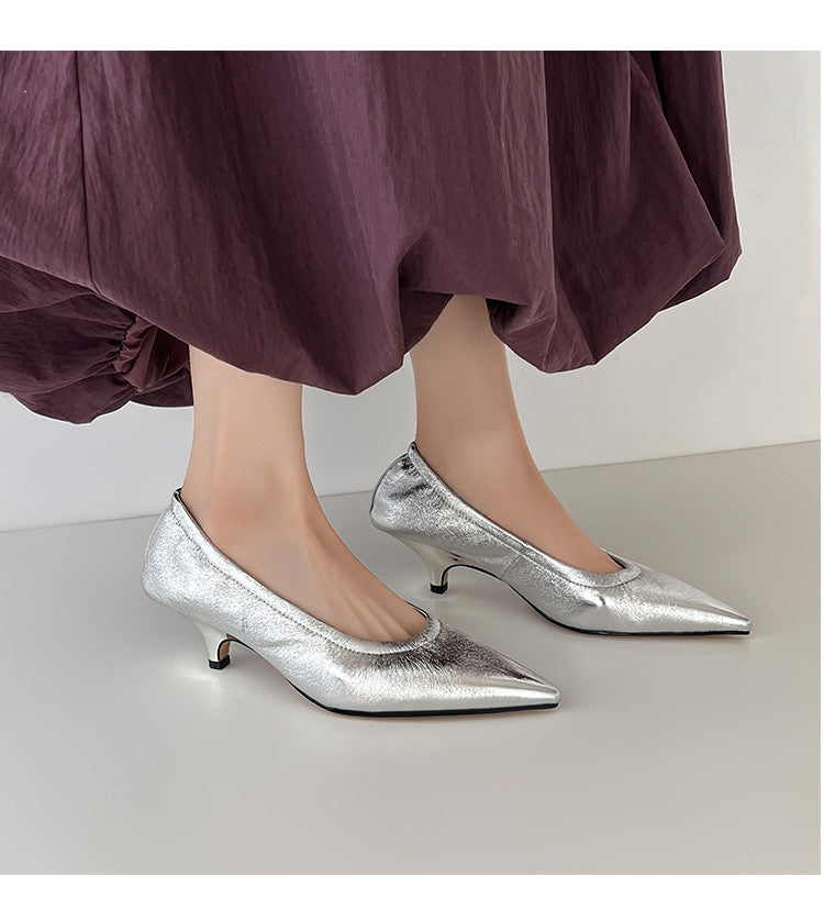 Karin Luna In Stock Spot Goods    Vintage Classic Style Shallow Mouth Single Shoes