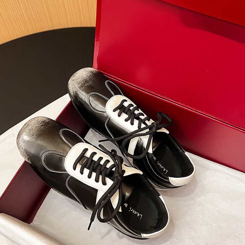 Karin Luna Casual Shoes Series~ Spot Goods Spot Goods Hot-selling Lace-up Hidden Heel Deep Mouth Single Shoes