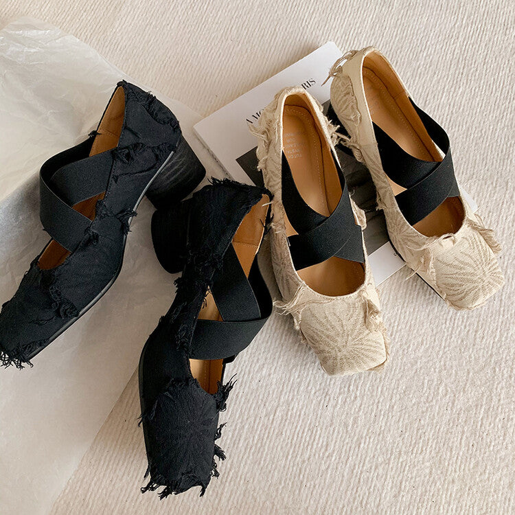 Karin Luna Chinese Pop is the Top Flow~ Orchid Pavilion Preface  New Chinese Style National Aesthetics Retro Cross Strap Mary Jane Shoes