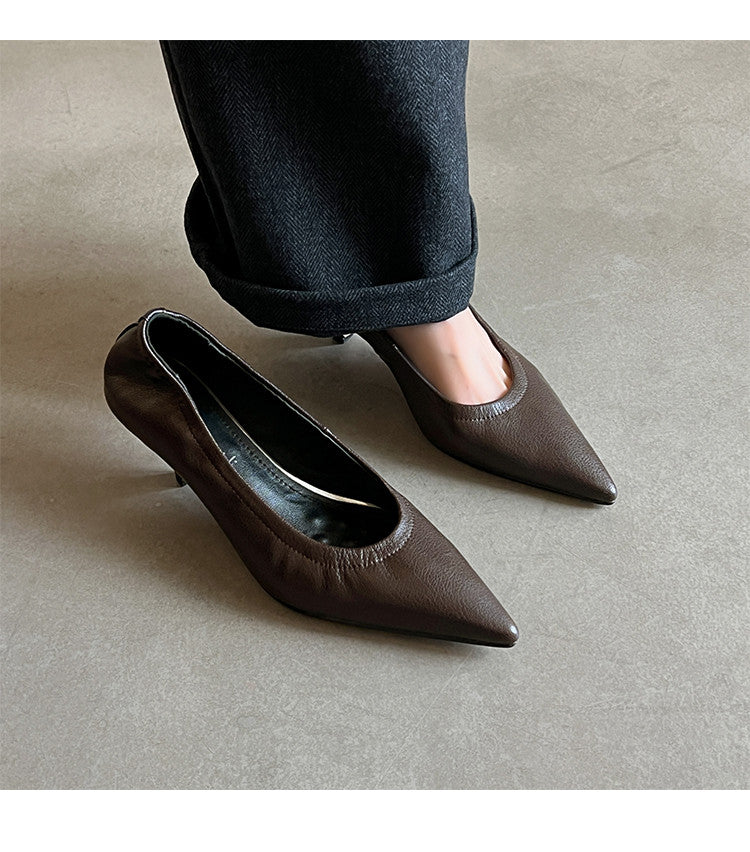 Karin Luna In Stock Spot Goods    Vintage Classic Style Shallow Mouth Single Shoes