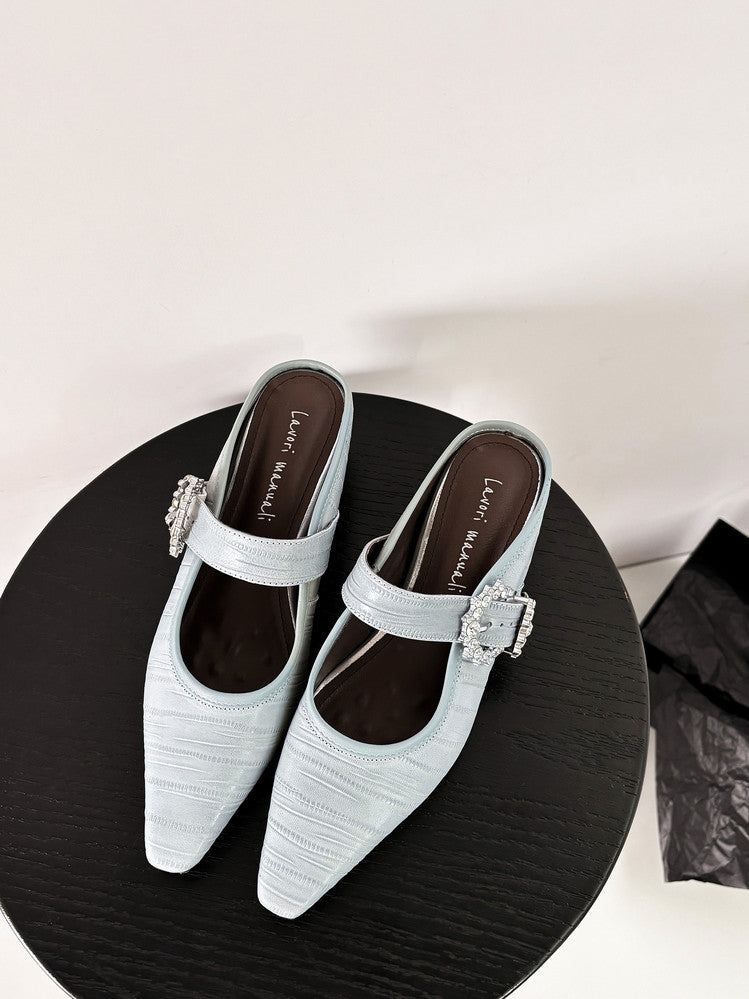 Karin Luna In Stock Spot Goods Full Layer Rhinestone Exquisite Closed-Toe Slippers