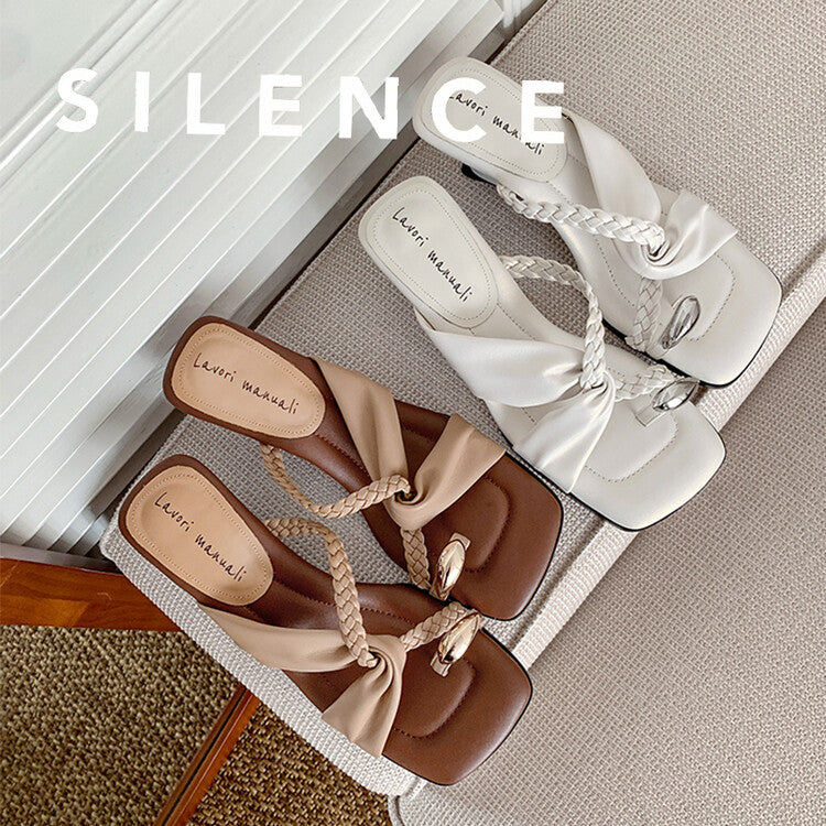 Karin Luna has a sense of design ~Twist Braided Cross Strap Square Toe Sandals