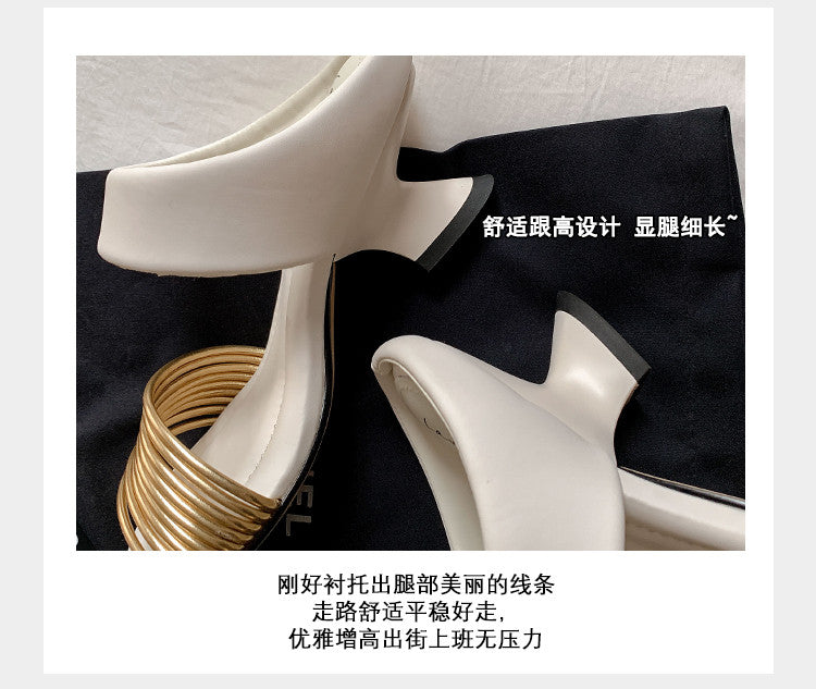 Karin Luna In Stock In Stock Minimalist Style Square-Toed Elegant Slippers