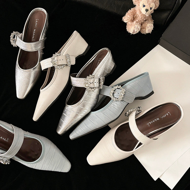 Karin Luna In Stock Spot Goods Full Layer Rhinestone Exquisite Closed-Toe Slippers