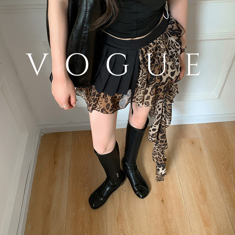 Karin Luna In Stock Spot Goods  Butterfly Knot Round Toe Hidden Heel Boots