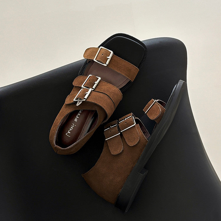 Karin Luna In Stock Spot Goods   Casual Belt Buckle Thick-soled Versatile Sandals