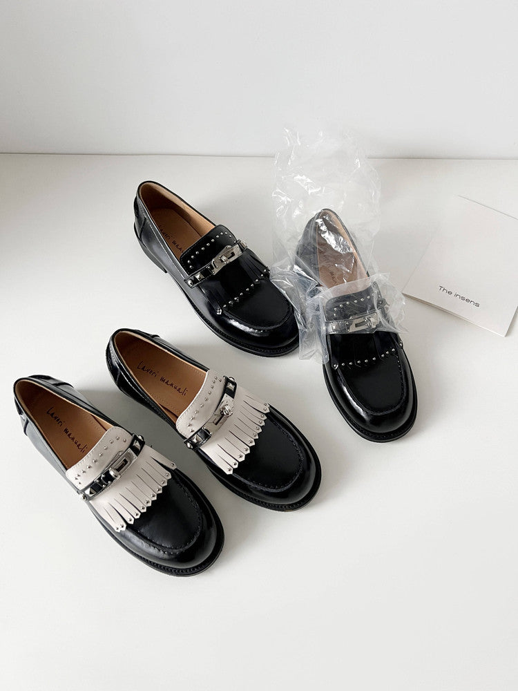 Karin Luna Casual Shoes Series~ Spot Goods Spot Goods Hot-selling Tassel Element Small Gold Buckle Single Shoes
