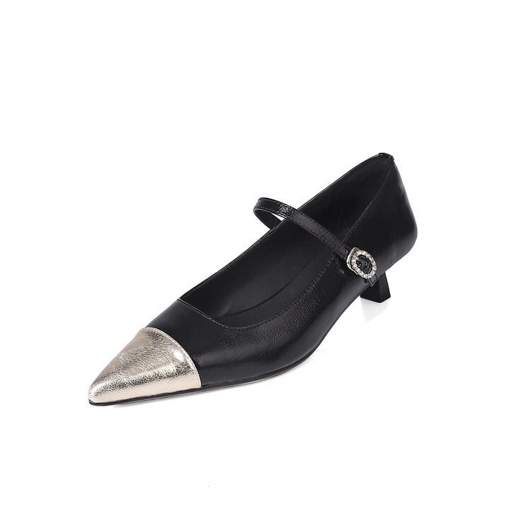 Karin Luna In Stock  Spot Goods In Stock  Classic Color Block Pointed Toe Hot-Selling Elegant Stiletto Pumps
