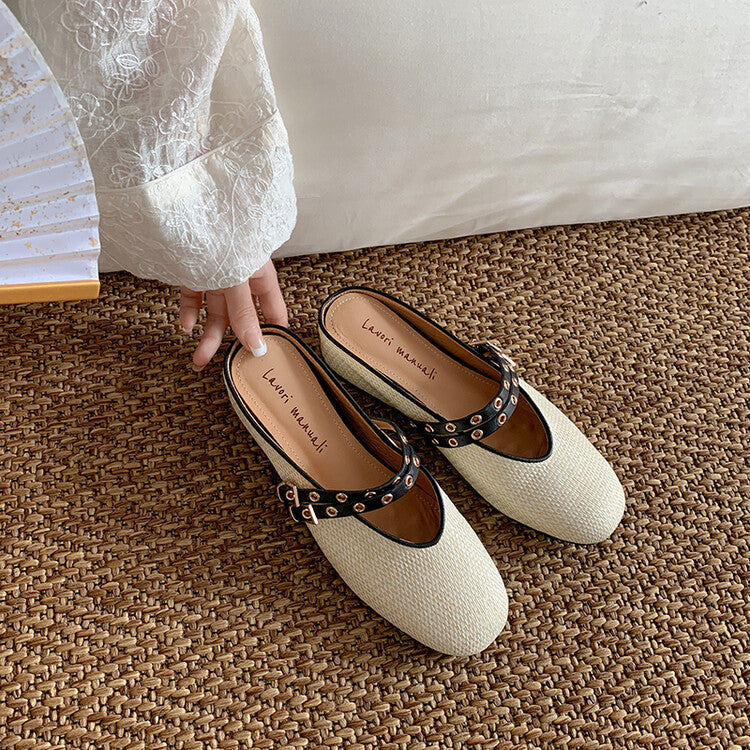 Karin Luna  Closed-Toe Woven Style Height-Increasing Slippers