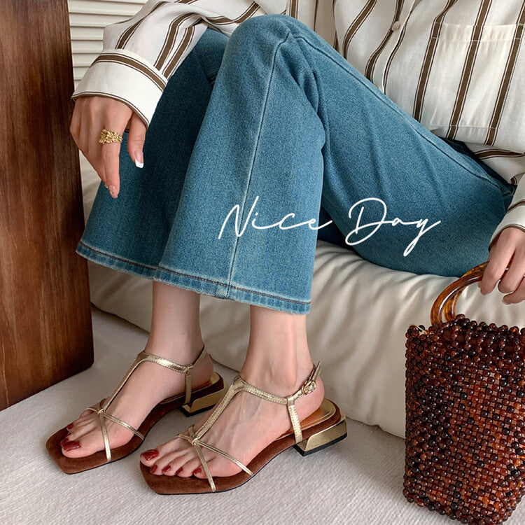 Karin Luna Bestseller Popular Featured products a Large Number of Spot Goods  Comes with data included  Thin Strap T Word Sandals