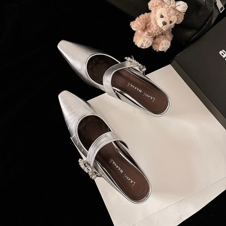 Karin Luna In Stock Spot Goods Full Layer Rhinestone Exquisite Closed-Toe Slippers