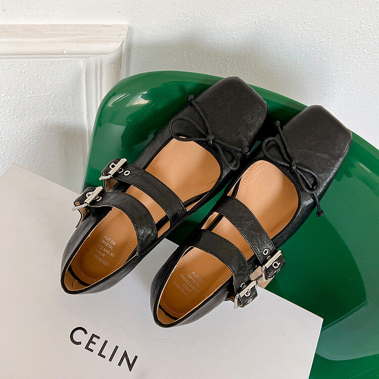 Karin Luna Future Sense silver~Spot Goods Spot Goods Hot-selling Bowknot Retro Belt Buckle Ballet Mary Jane Shoes