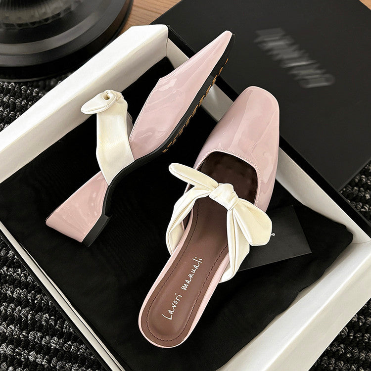 Karin Luna In Stock In Stock  Fluffy feel Bowknot Closed-Toe Slippers