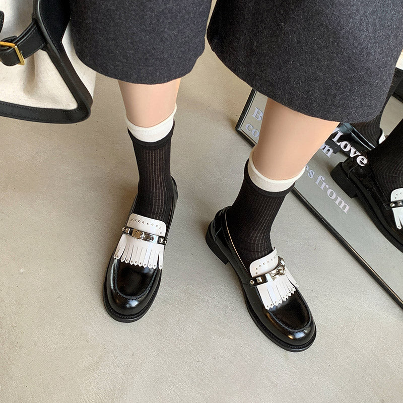 Karin Luna Casual Shoes Series~ Spot Goods Spot Goods Hot-selling Tassel Element Small Gold Buckle Single Shoes