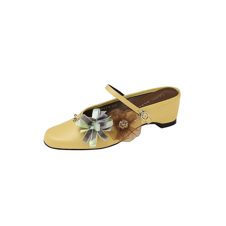 Karin Luna In Stock Spot Goods  Full-grain leather inside and out  Ultra Exquisite Round Toe Hidden Heel Closed-Toe Slippers