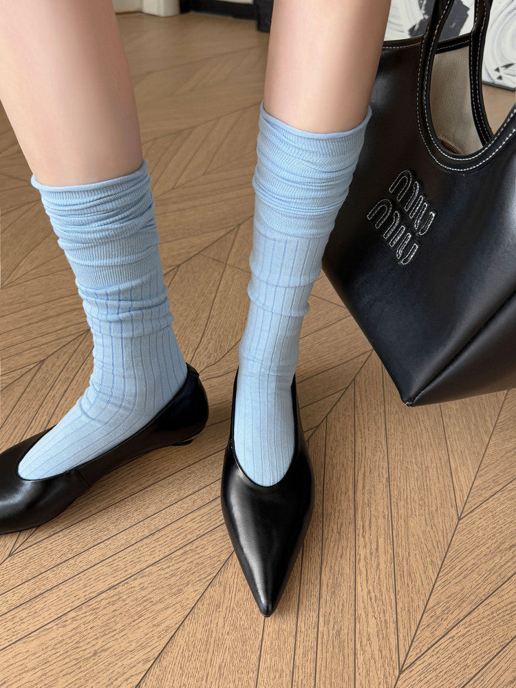 Karin Luna In Stock Spot Goods Classic three-color pointed toe metal heel shoes