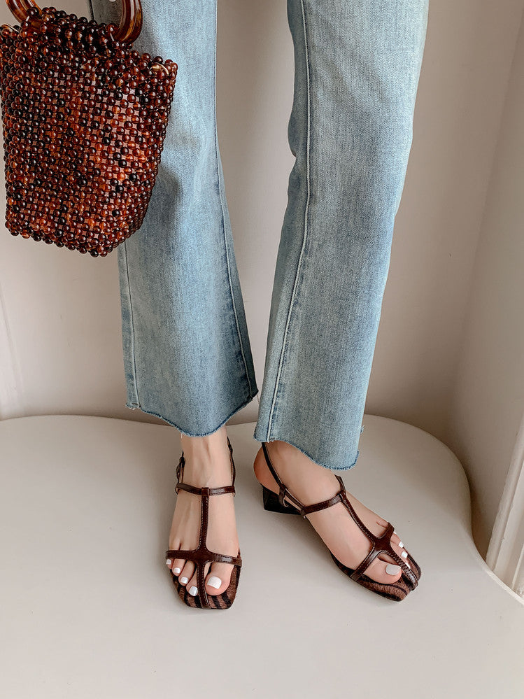 Karin Luna In Stock Spot Goods Vacation style t Strappy Open-Toe Flat Sandals