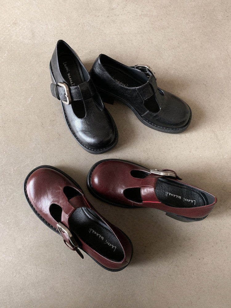 Karin Luna In Stock Spot Goods round Head t Round Toe British Style Single Shoes