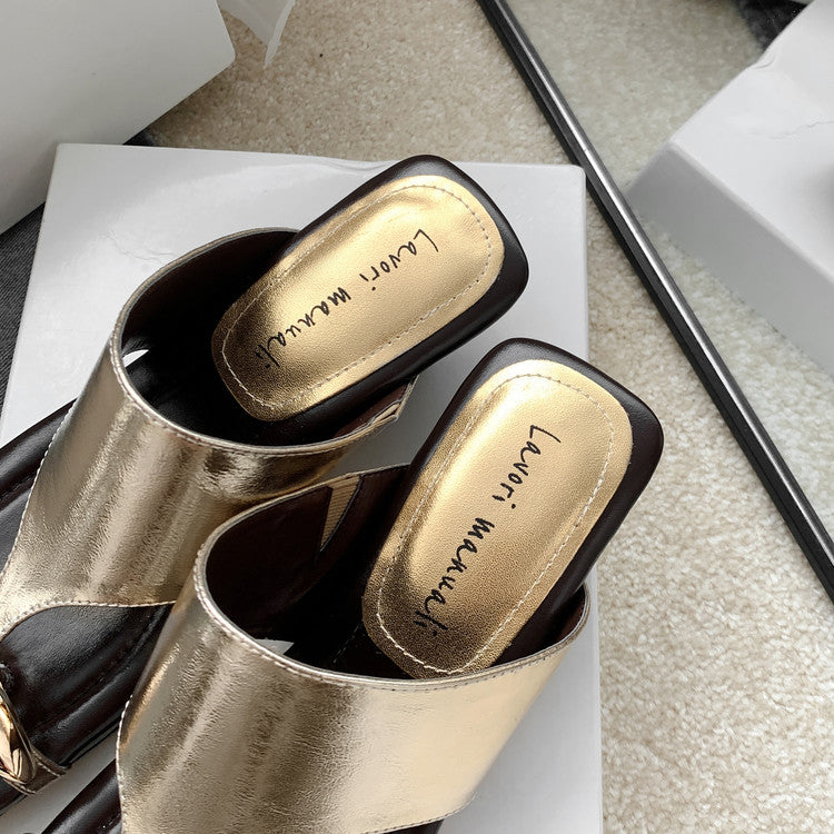 Karin Luna In Stock  Spot Goods   Casual Style Square Toe Slip-On Super Comfortable Slippers