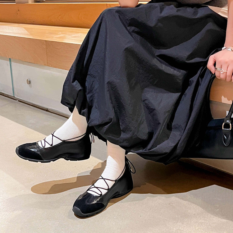 Karin Luna Basic Versatile British Style Casual Lace-up Flats