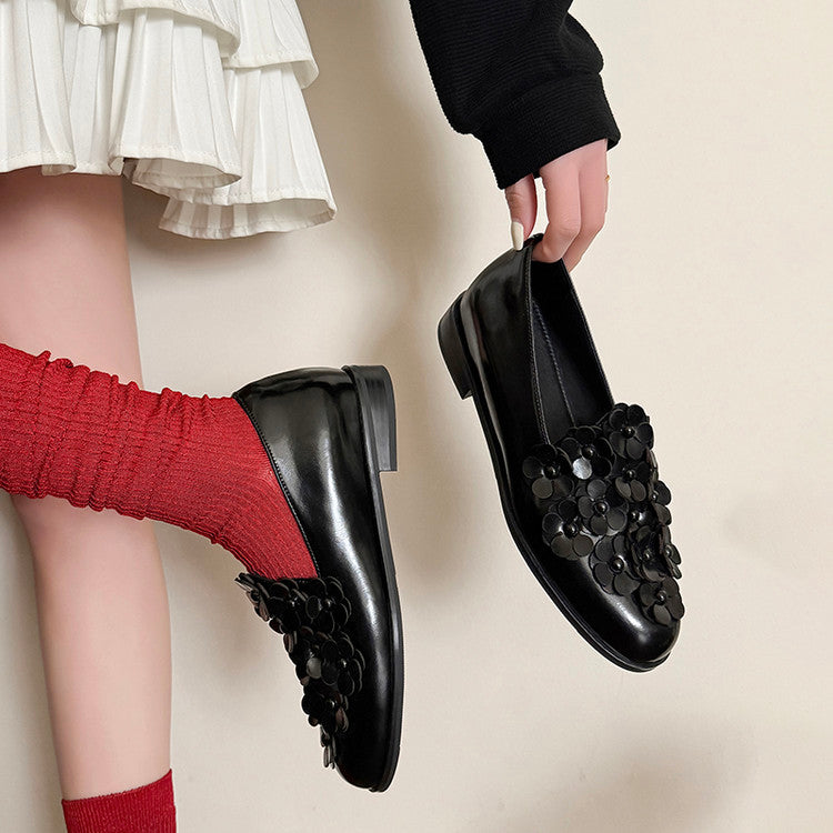 Karin Luna Casual Shoes Series~  Spot Goods In Stock Floral British Style Deep Mouth Single Shoes