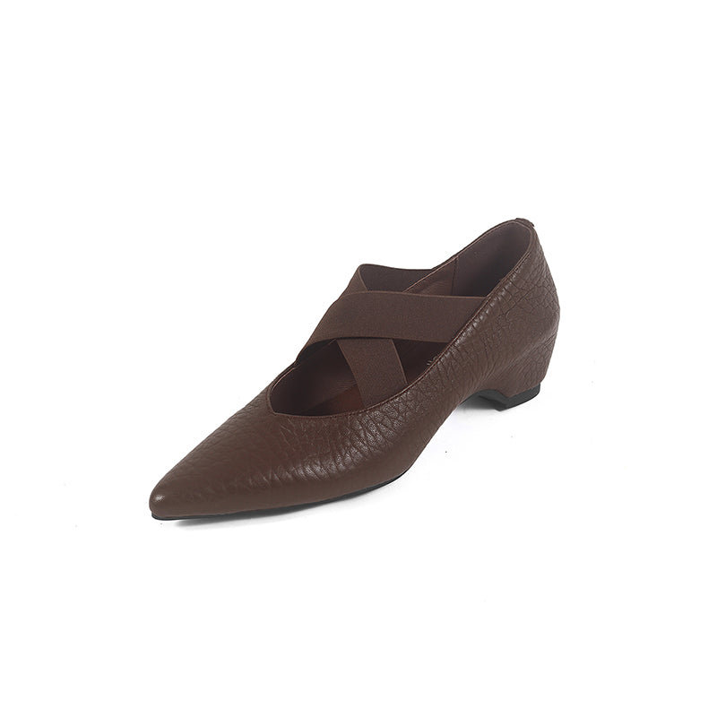 Karin Luna In Stock  Spot Goods  a Large Number of Spot Goods Pointed Toe Cross Strap Hidden Wedge Shoes