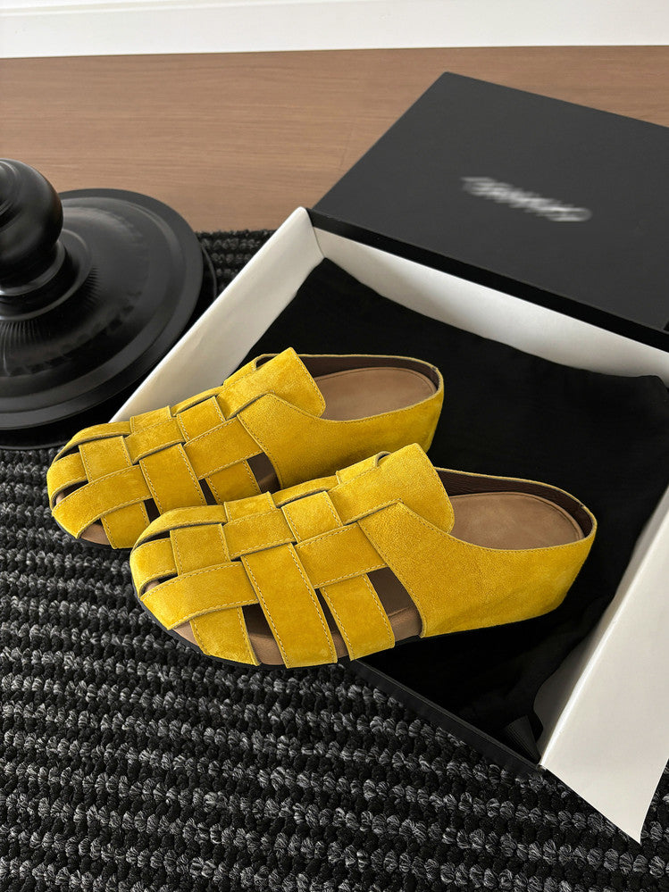 Karin Luna Full Layer Inside and Out~Basic Versatile Perforated Round Toe Birkenstock Slippers