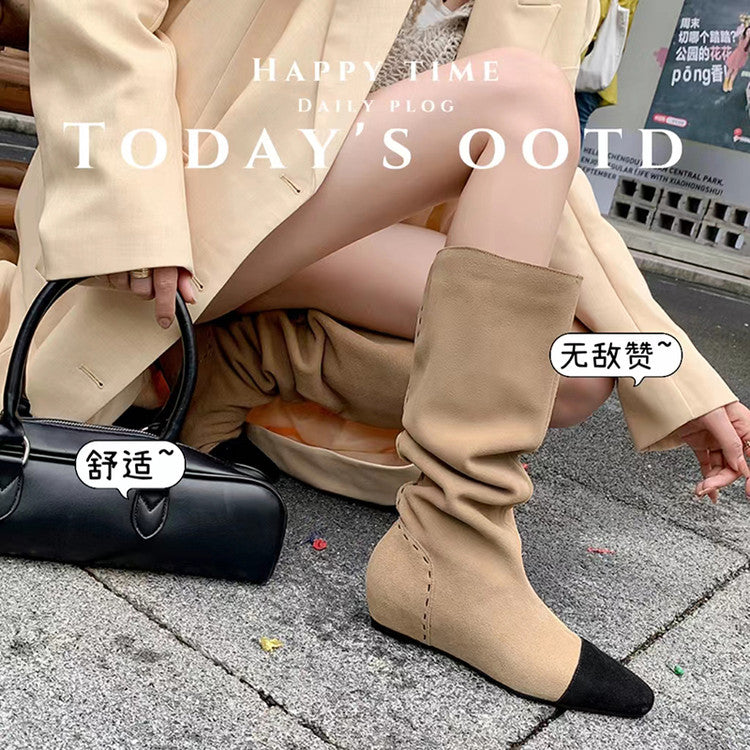 Karin Luna Color Block Inner Height Increase Mid-Calf Boots