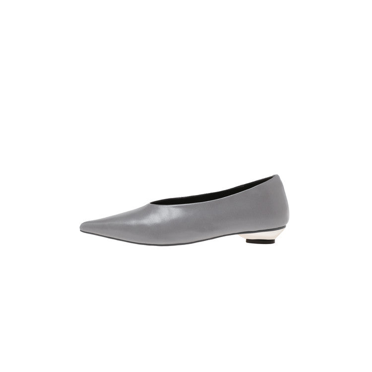 Karin Luna In Stock Spot Goods Classic three-color pointed toe metal heel shoes