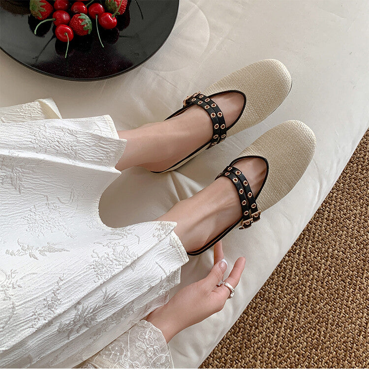 Karin Luna  Closed-Toe Woven Style Height-Increasing Slippers
