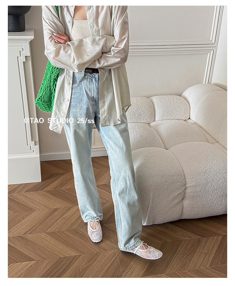 Karin Luna In Stock Spot Goods  Summer Breathable Retro Embroidered Bow Granny Shoes