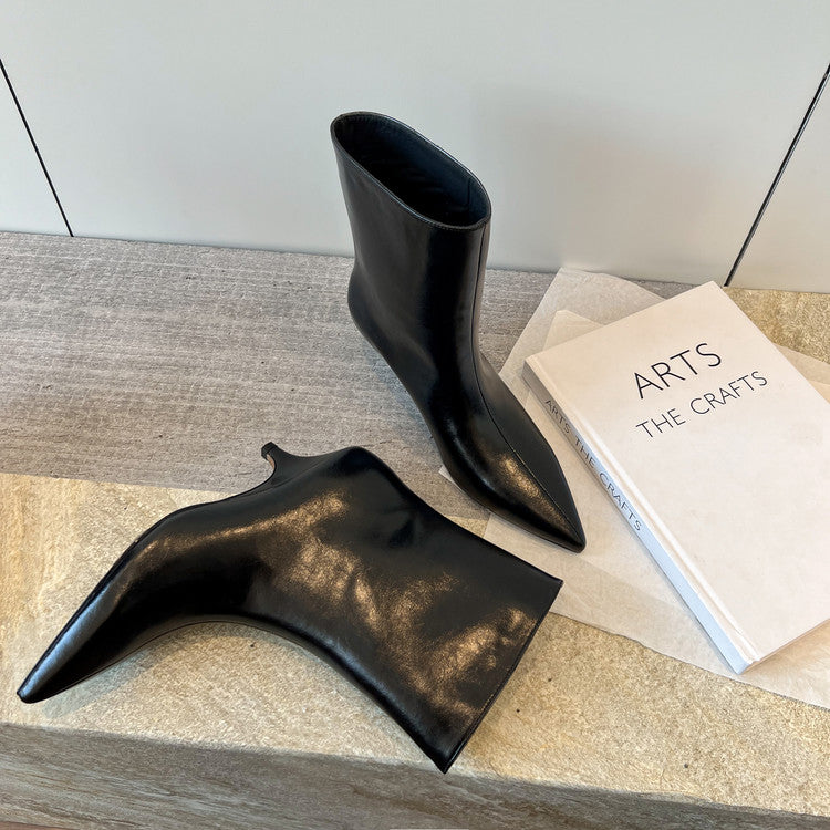 Karin Luna In Stock Spot Goods Minimalist Tube Kitten Heel Short Boots