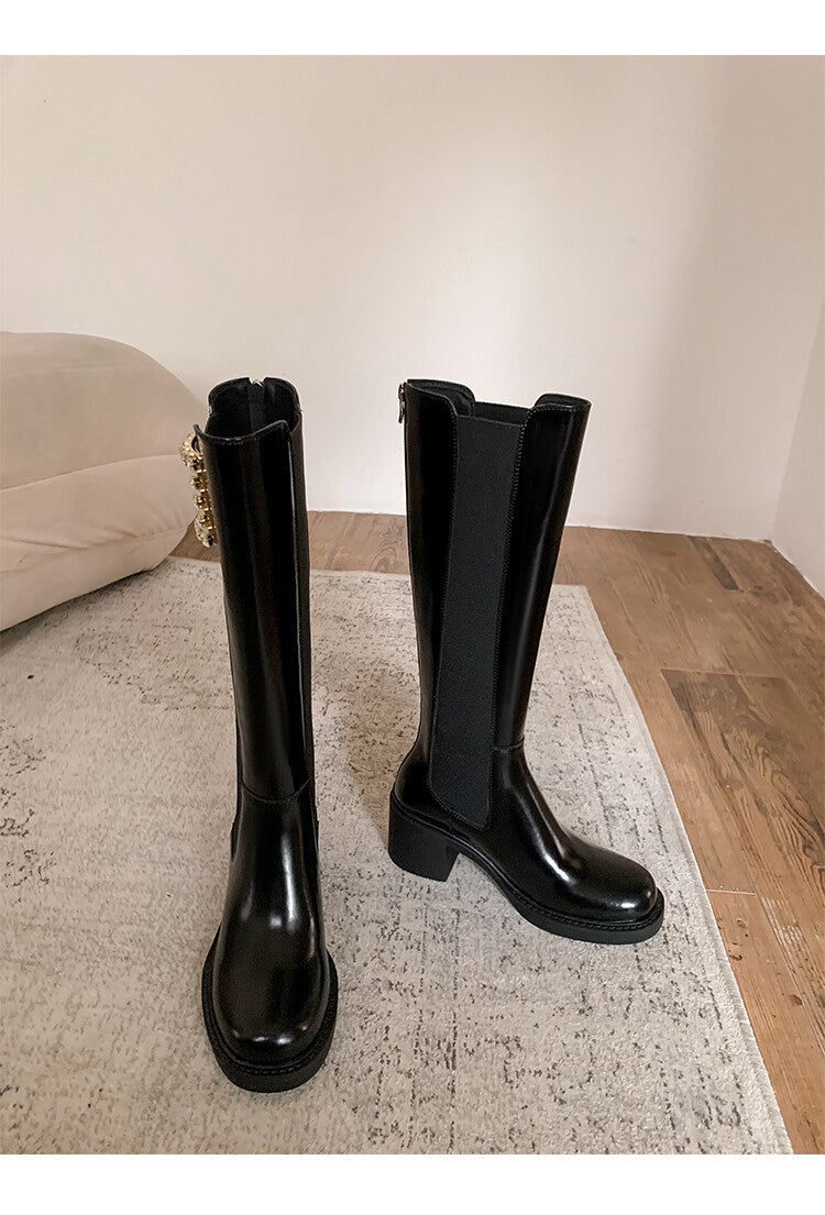 Karin Luna Bestseller Spot Goods Exquisiteness round Head Elastic Long Boots