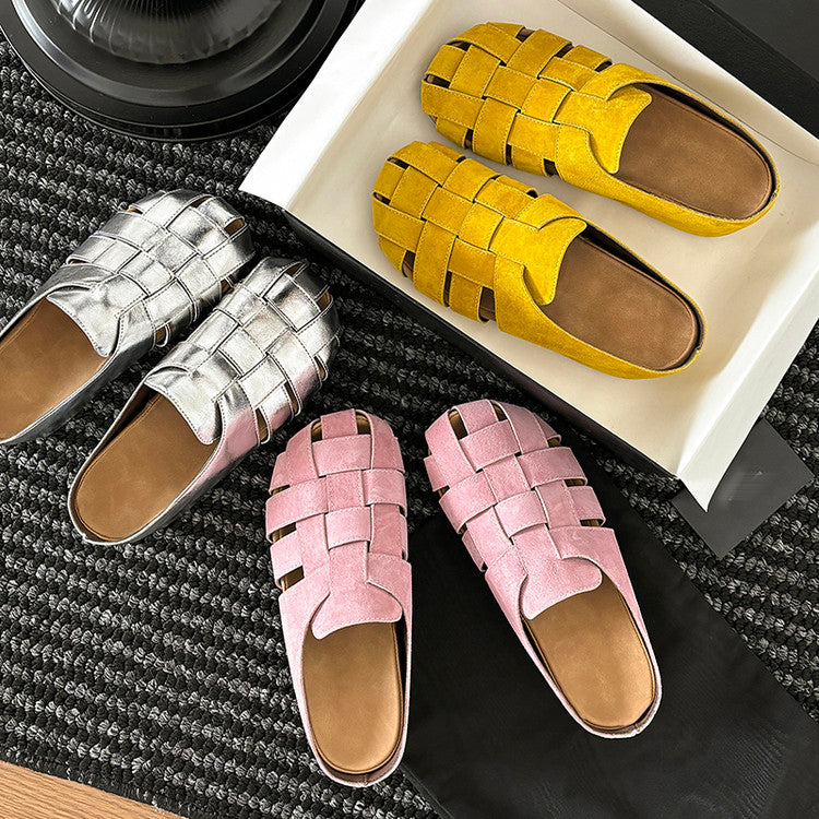 Karin Luna Full Layer Inside and Out~Basic Versatile Perforated Round Toe Birkenstock Slippers