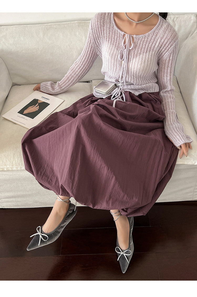 Karin Luna In Stock In Stock Retro Velvet Pointed Toe Bowknot Single Shoes