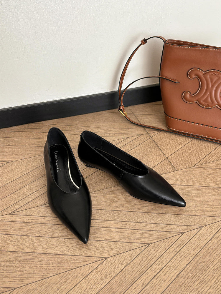 Karin Luna In Stock Spot Goods Classic three-color pointed toe metal heel shoes
