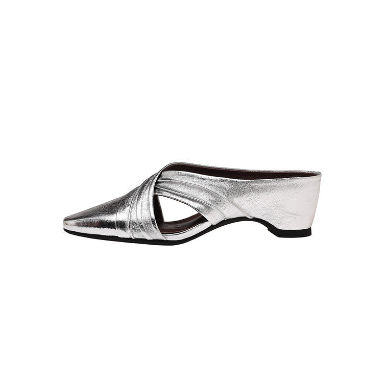 Karin Luna In Stock In Stock Basic Elegant Fairy Style Small Square Toe Sheepskin Slippers