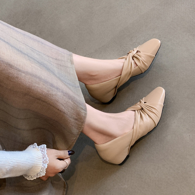 Karin Luna Cross Design Square Toe Hidden Wedge Shoes