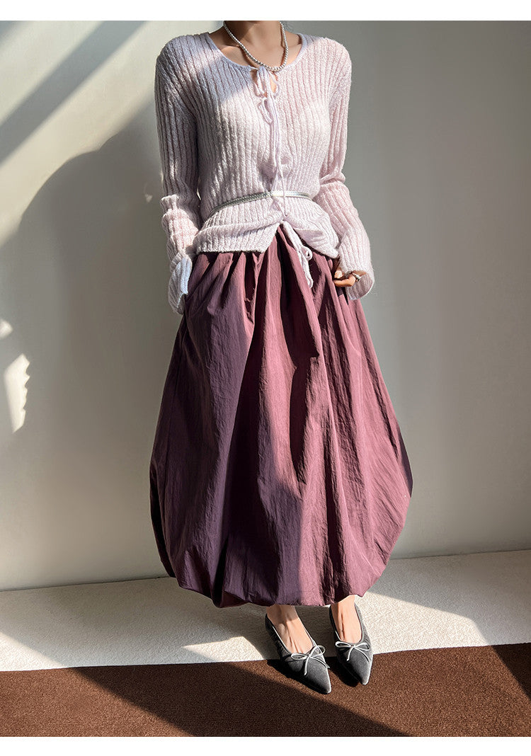 Karin Luna In Stock In Stock Retro Velvet Pointed Toe Bowknot Single Shoes