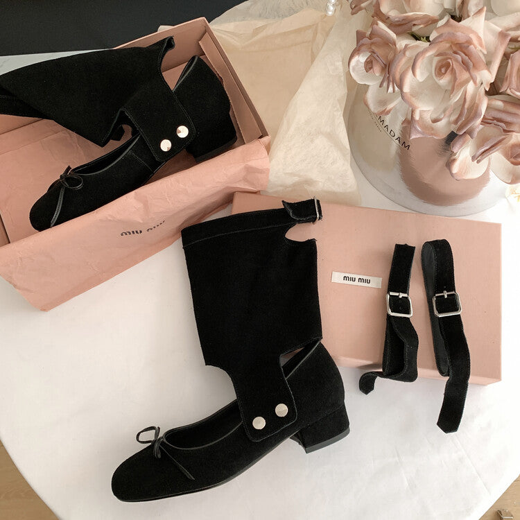 Karin Luna In Stock  Summer  Popular  Detachable Two-Way Vintage Mary Jane Plus Tube Long Boots