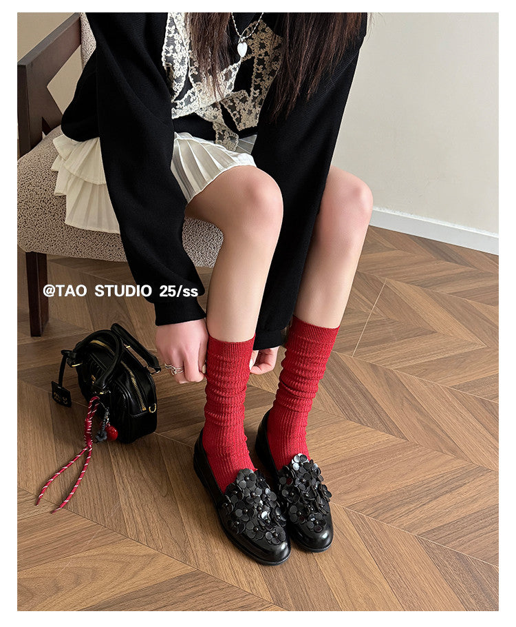 Karin Luna Casual Shoes Series~  Spot Goods In Stock Floral British Style Deep Mouth Single Shoes