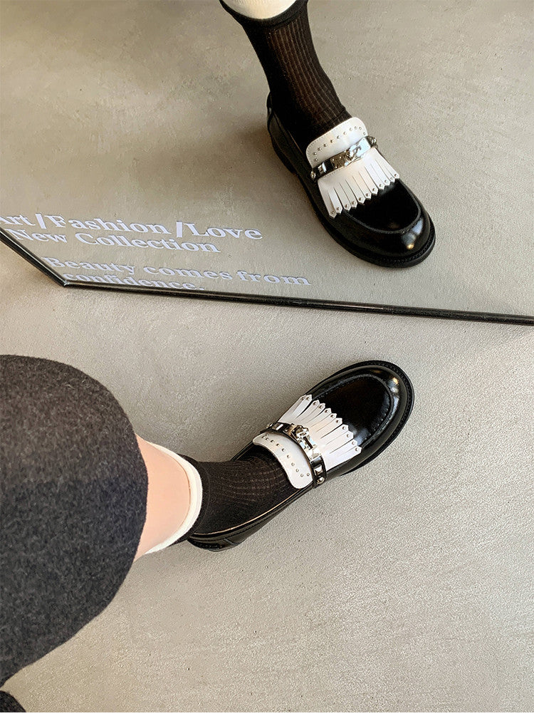Karin Luna Casual Shoes Series~ Spot Goods Spot Goods Hot-selling Tassel Element Small Gold Buckle Single Shoes