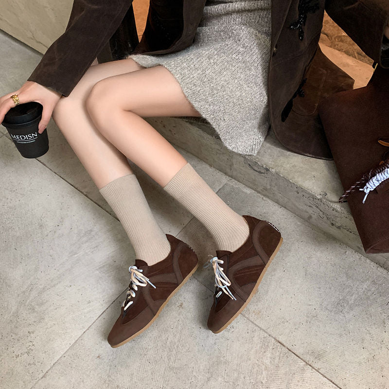 Karin Luna In Stock Spot Goods Casual Style Suede Lace-Up Height-Increasing Popular Single Shoes