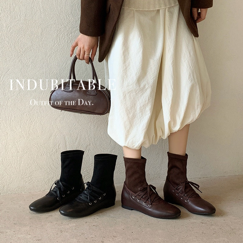 Karin Luna Round Toe Internal Height Increase Lace-up Ankle Boots