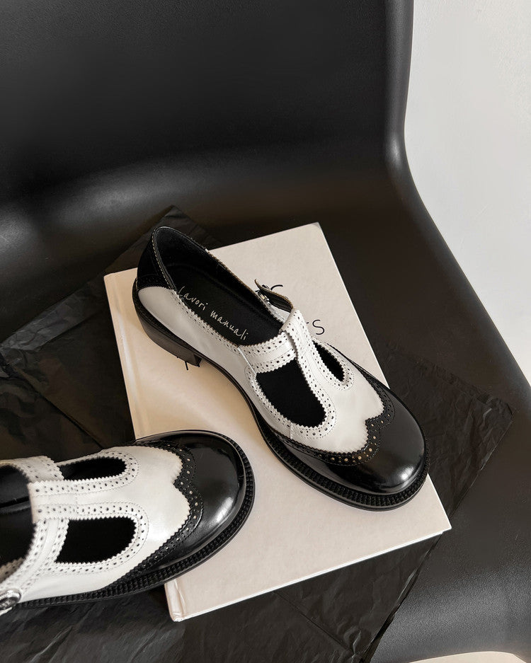 Karin Luna In Stock Spot Goods  Color Matching t Round Toe British Style Single Shoes
