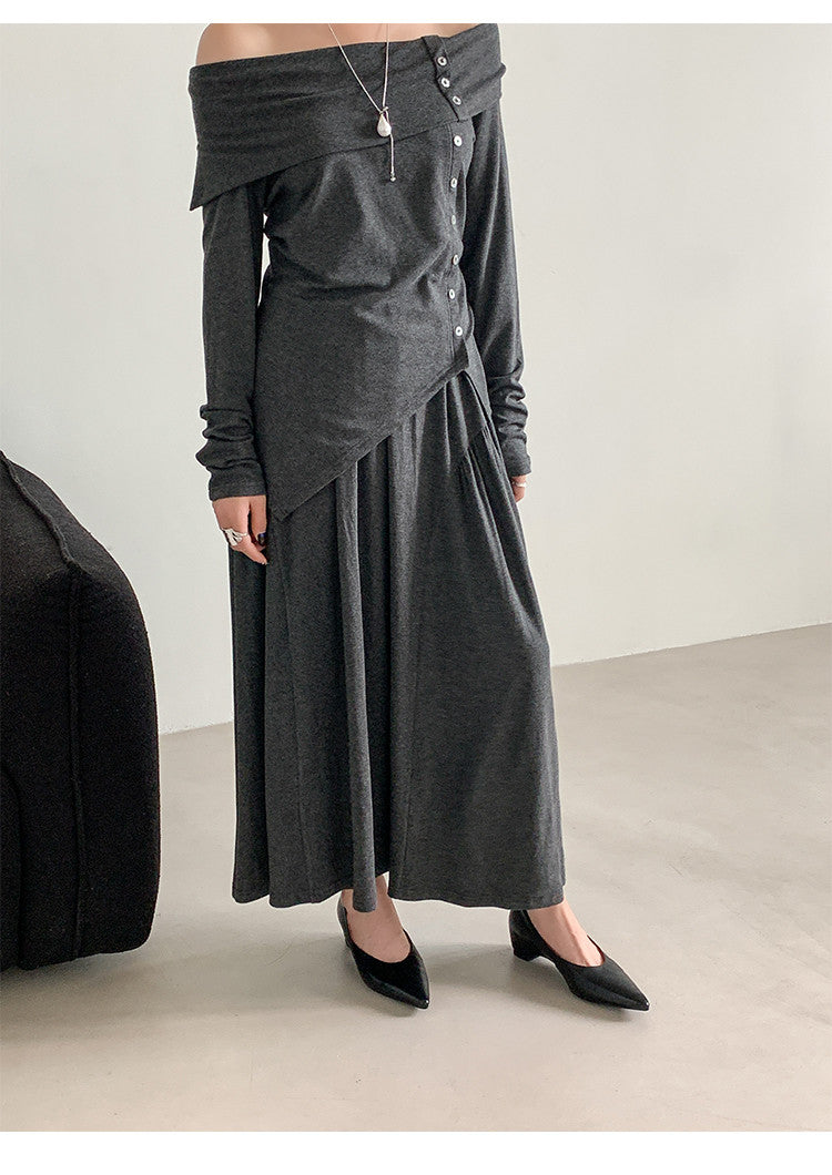 Karin Luna Full Layer Inside and Out~Basic Versatile Retro French Pointed Toe Irregular Heel Single Shoes