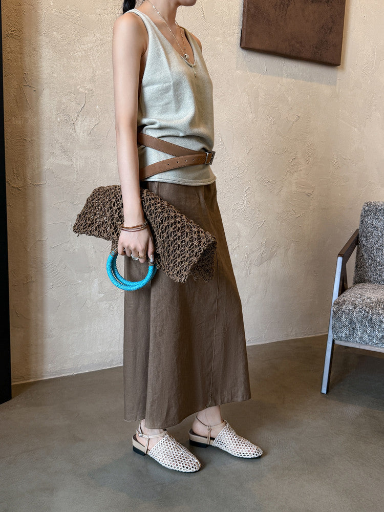 Karin Luna In Stock Spot Goods  Resort Style Series~Casual woven closed-toe flat sandals